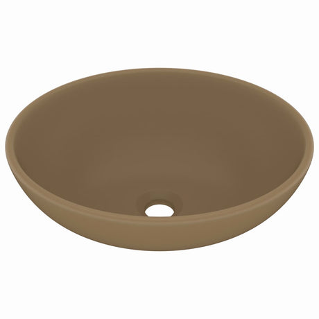 Vidaxl Washingin ovale 40x33 cm Crème de tapis de céramique