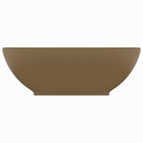 Vidaxl Washingin ovale 40x33 cm Crème de tapis de céramique