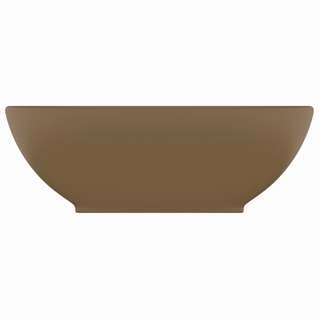 Vidaxl Washbasin Oval 40x33 cm keramisk matcreme