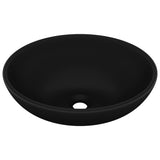 Vidaxl Washbasin Oval 40x33 cm keramisk mat sort