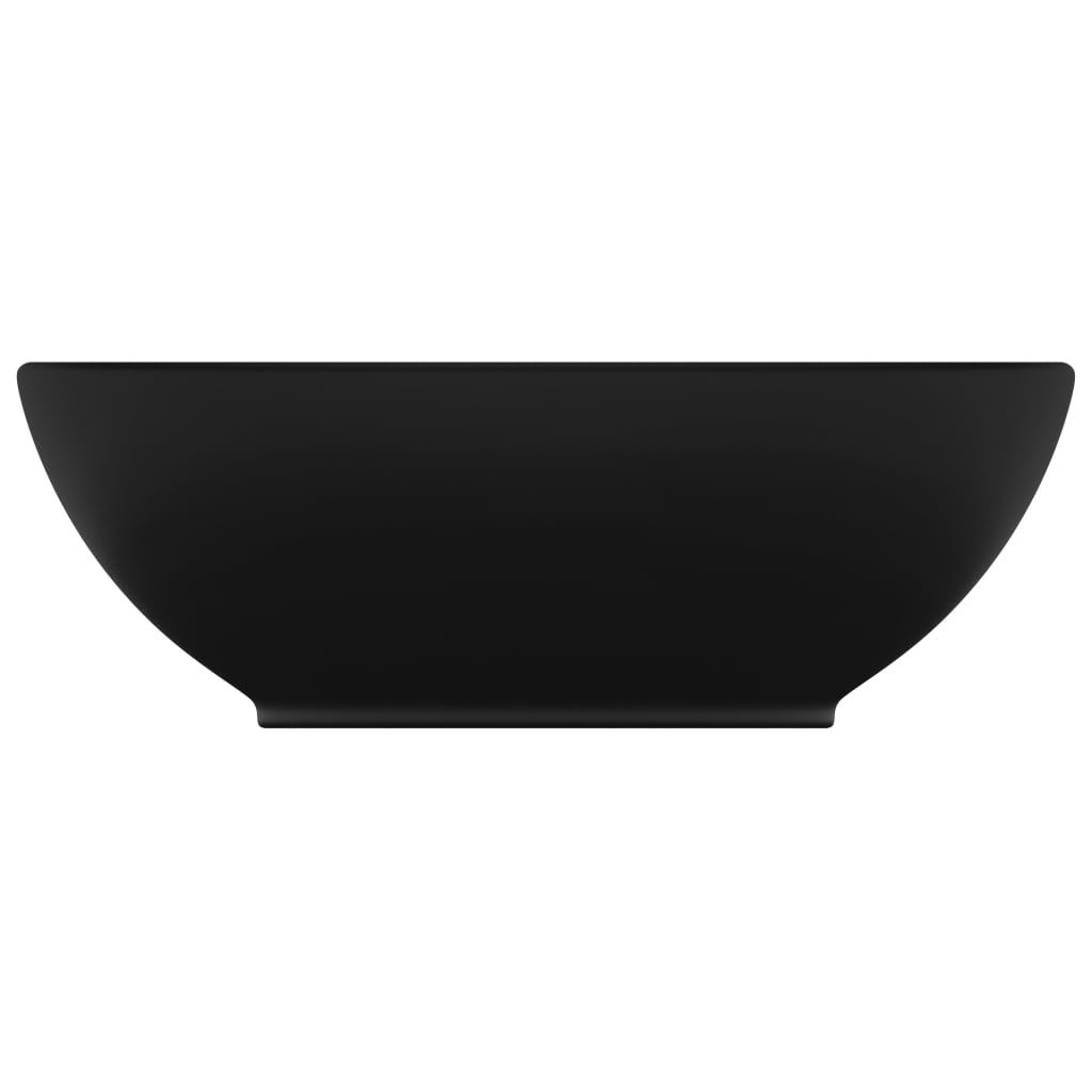 Vidaxl Washbasin Oval 40x33 cm ceramiczny matowy czarny