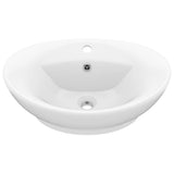 Vidaxl Washingin avec atterrissage ovale 58,5x39 cm Mat en céramique blanc