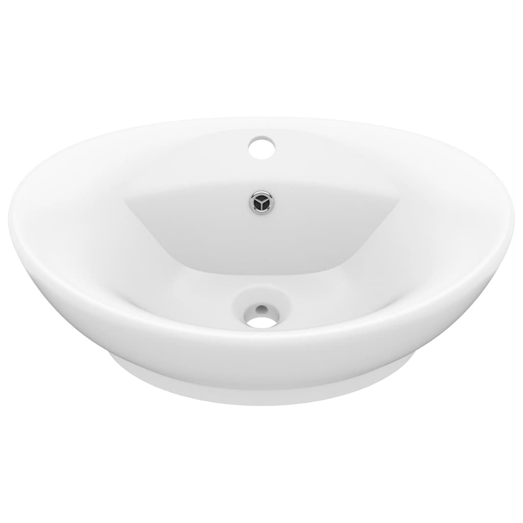 Vidaxl Washbasin z ovalnim pristaniščem 58,5x39 cm keramična mat