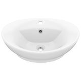 Vidaxl Washbasin mat Landung oval 58.5x39 cm ceramic Mat Wäiss