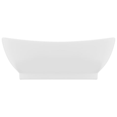 Vidaxl Washingin avec atterrissage ovale 58,5x39 cm Mat en céramique blanc