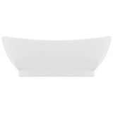 Vidaxl Washbasin z lądującym owalnym 58,5x39 cm ceramiczna mata biała