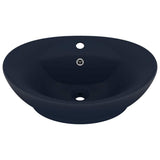 Vidaxl Washingin avec atterrissage ovale 58,5x39 cm Céramique Matt Bleu foncé