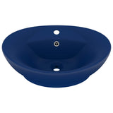 Vidaxl Washbasin med landing Oval 58,5x39 cm keramisk matt mørk blå