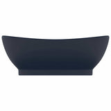Vidaxl Washingin avec atterrissage ovale 58,5x39 cm Céramique Matt Bleu foncé