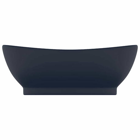 Vidaxl Washingin avec atterrissage ovale 58,5x39 cm Céramique Matt Bleu foncé