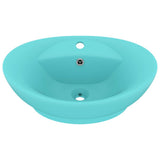 Vidaxl Washingin avec atterrissage ovale 58,5x39 cm Céramique Matt vert clair