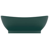 Vidaxl Washbasin med landing Oval 58,5x39 cm keramisk matt mørkegrønn