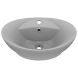 Vidaxl Washingin avec atterrissage ovale 58,5x39 cm en céramique gris clair