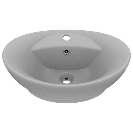 Vidaxl Washingin avec atterrissage ovale 58,5x39 cm en céramique gris clair