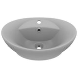 Vidaxl Washbasin con atterraggio ovale 58.5x39 cm ceramico Matt chiaro grigio