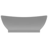 Vidaxl Washingin avec atterrissage ovale 58,5x39 cm en céramique gris clair