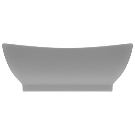 Vidaxl Washingin avec atterrissage ovale 58,5x39 cm en céramique gris clair
