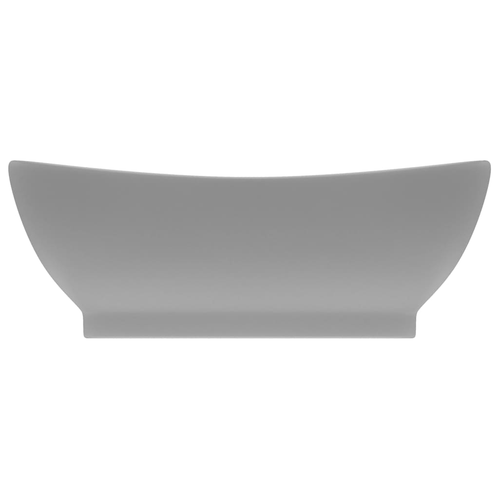 Vidaxl Washbasin con atterraggio ovale 58.5x39 cm ceramico Matt chiaro grigio