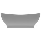 Vidaxl Washbasin med landing oval 58,5x39 cm keramisk matt lysegrå