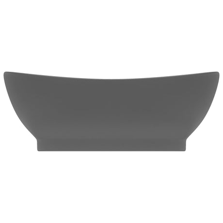 Vidaxl Washingin avec atterrissage ovale 58,5x39 cm en céramique gris foncé