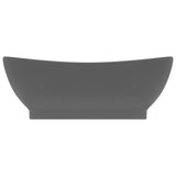 Vidaxl Washbasin med landing oval 58,5x39 cm keramisk matt mørkegrå