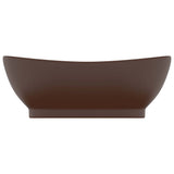 Vidaxl Washbasin z lądującym owalnym 58,5x39 cm ceramiczny matowy ciemnobrązowy