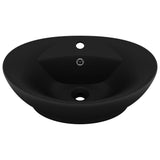 Vidaxl Washbasin z lądującym owalnym 58,5x39 cm ceramiczna matowa czarna czarna