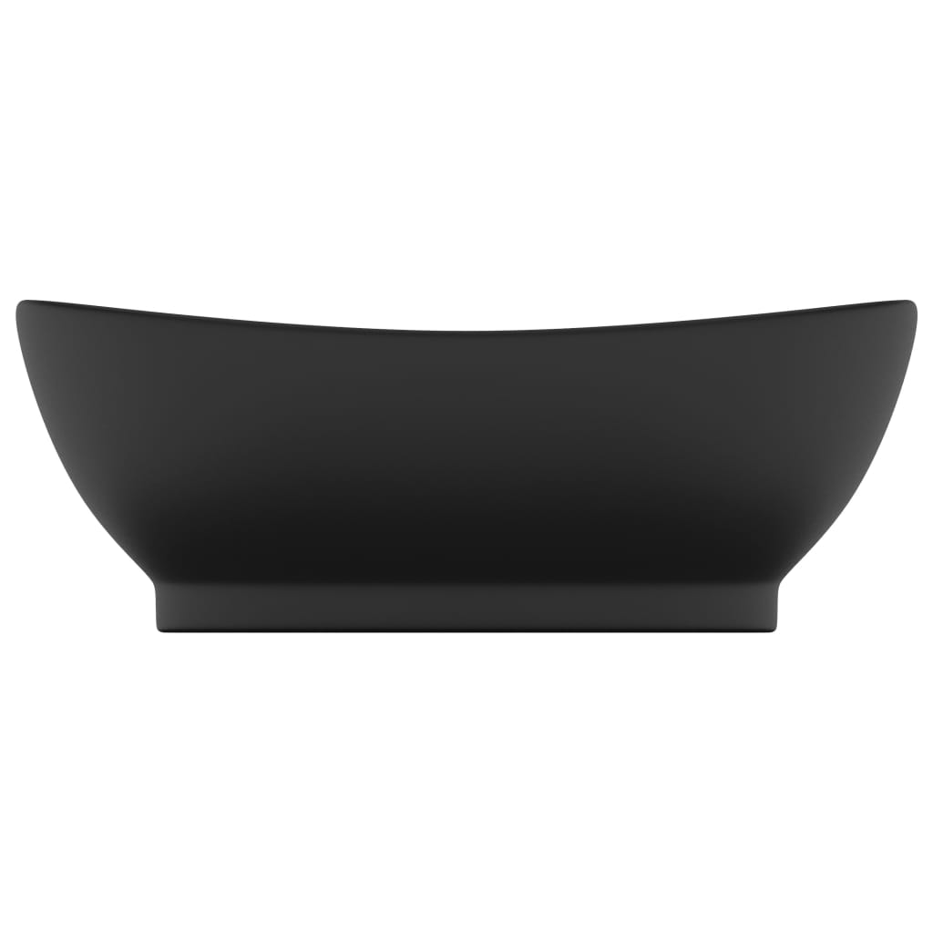 Vidaxl Washbasin med landing Oval 58,5x39 cm keramisk matt svart