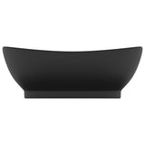 Vidaxl Washbasin med landing Oval 58,5x39 cm keramisk matt svart