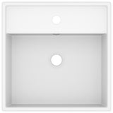 Vidaxl Washingin avec carré d'atterrissage 41x41 cm Mat de céramique blanc