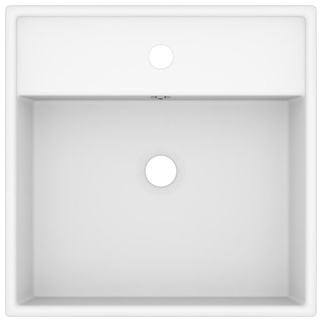 Vidaxl Washingin avec carré d'atterrissage 41x41 cm Mat de céramique blanc