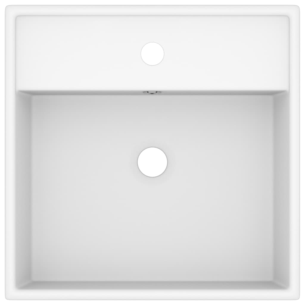 Vidaxl Washbasin med Landing Square 41x41 cm keramisk matte hvit