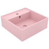 Vidaxl Washbasin z lądującym kwadratem 41x41 cm ceramiczna różowa różowa