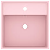 Vidaxl Washingin avec carré d'atterrissage 41x41 cm en rose de la semelle en céramique