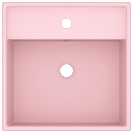 Vidaxl Washingin avec carré d'atterrissage 41x41 cm en rose de la semelle en céramique
