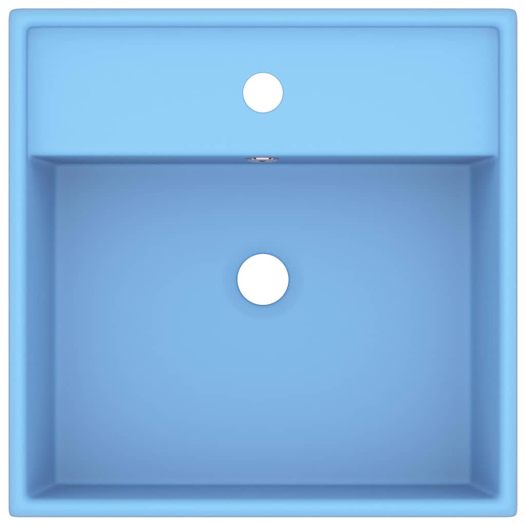 Vidaxl Washingin avec carré d'atterrissage 41x41 cm en céramique bleu clair