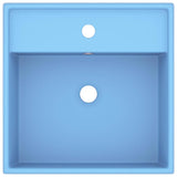 Vidaxl Washingin avec carré d'atterrissage 41x41 cm en céramique bleu clair