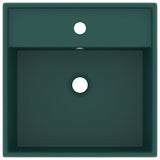Vidaxl Washingin avec carré d'atterrissage 41x41cm en céramique Matt vert foncé