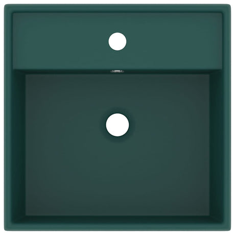 Vidaxl Washingin avec carré d'atterrissage 41x41cm en céramique Matt vert foncé