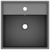 Vidaxl Washingin avec carré d'atterrissage 41x41cm en céramique Matt Gris foncé