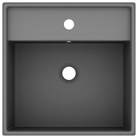 Vidaxl Washingin avec carré d'atterrissage 41x41cm en céramique Matt Gris foncé