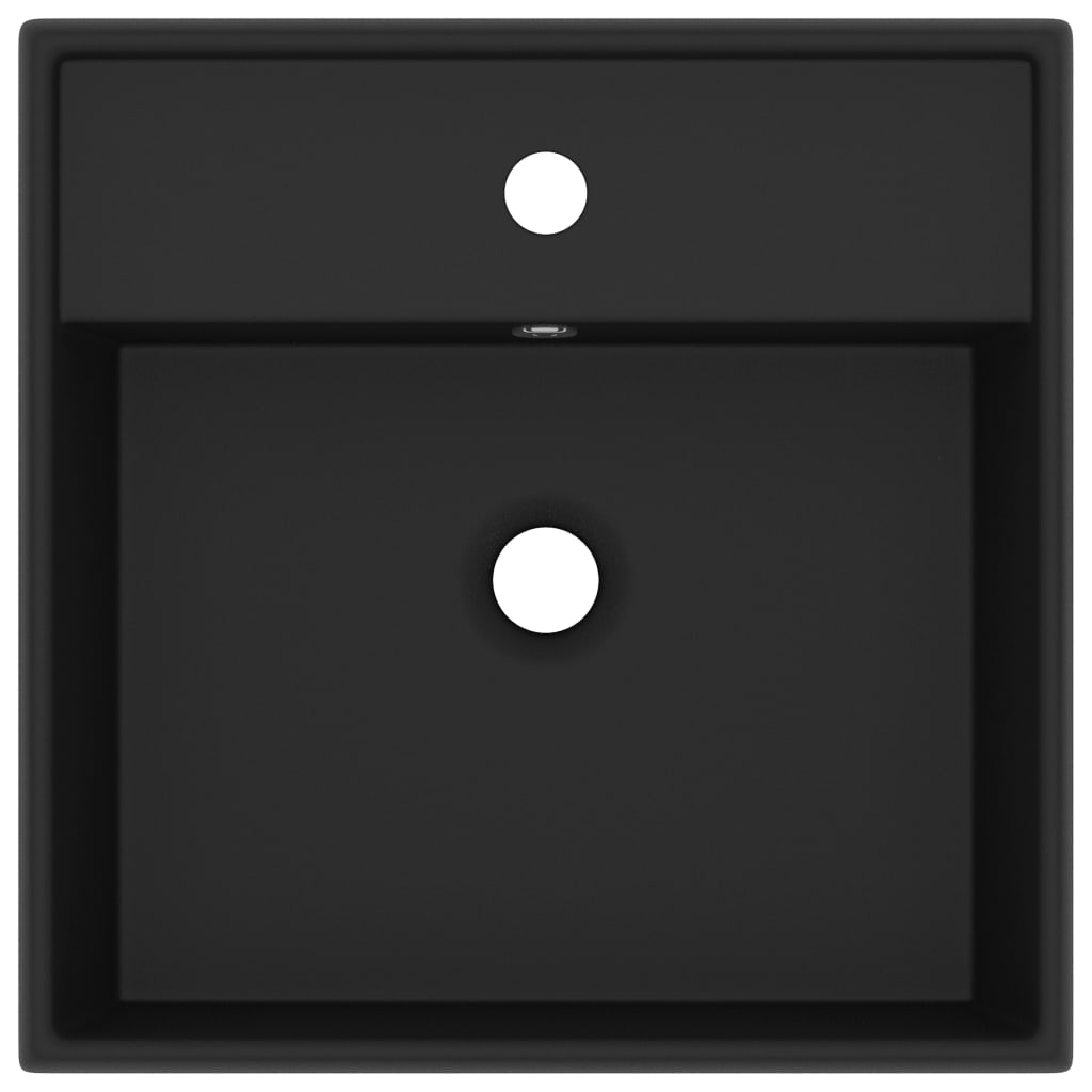 Vidaxl Washbasin med Landing Square 41x41 cm keramisk mat sort