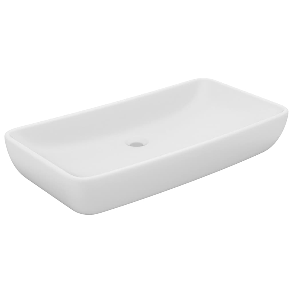 Vidaxl Washbasin rektangulær 71x38 cm keramisk matte hvit