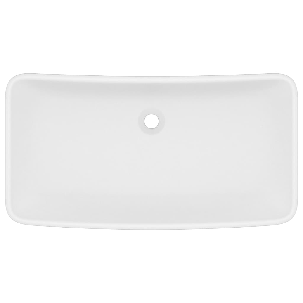 VidaXL Washbasin Rectangular 71x38 cm Ceramic Mat White