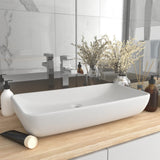 VidaXL Washbasin Rectangular 71x38 cm Ceramic Mat White