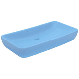 VIDAXL WASHBASIN prostokątny 71x38 cm ceramiczny matowy jasnoniebieski