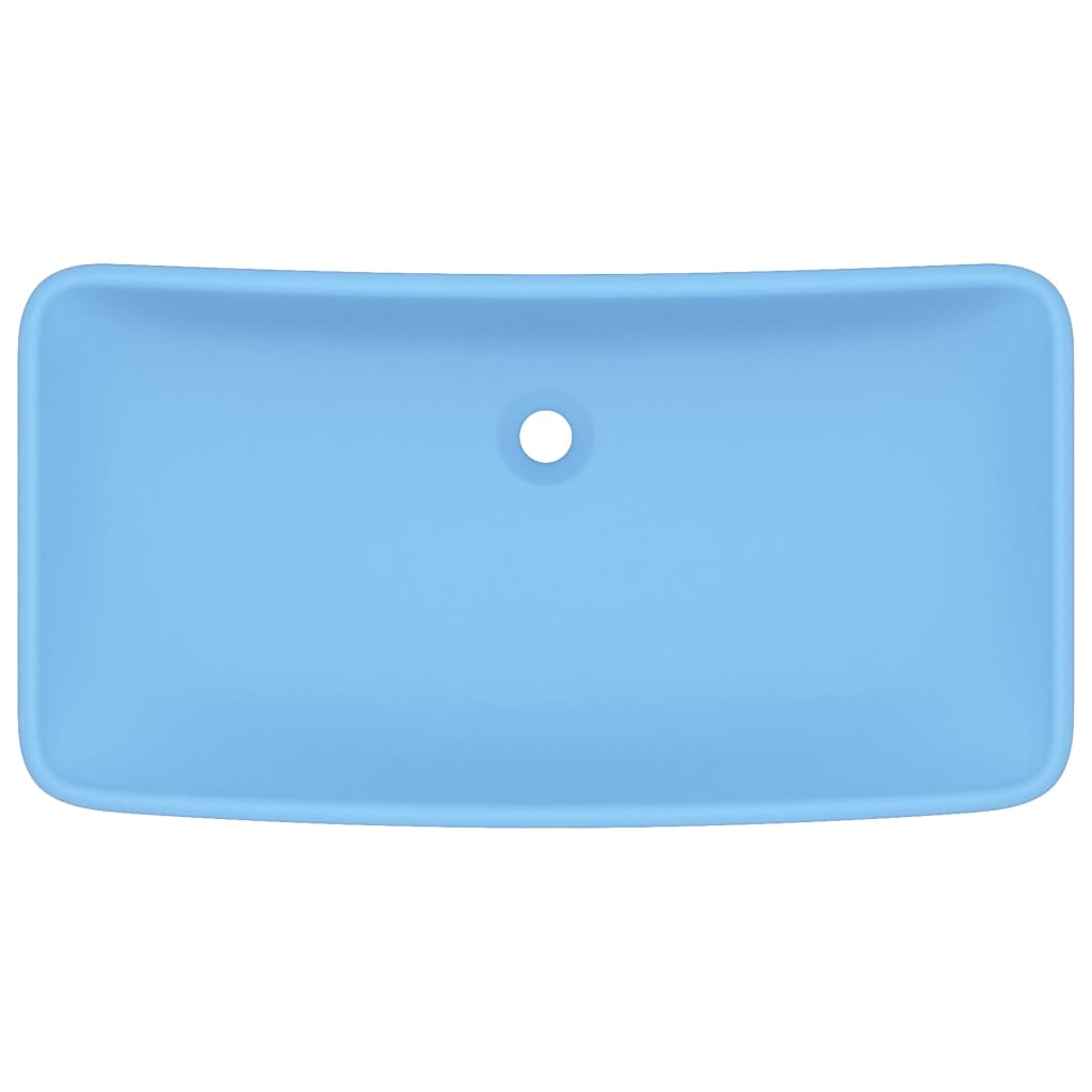 Vidaxl Washbasin Rectangular 71x38 cm Ceramic Matt Blu chiaro