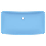 Vidaxl Washbasin Rectangular 71x38 cm Ceramic Matt Blu chiaro