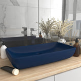 Vidaxl Washbasin rektangulær 71x38 cm keramisk mat mørkeblå