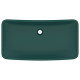 Vidaxl Washbasin Rectangulaire 71x38 cm Mat de céramique vert foncé